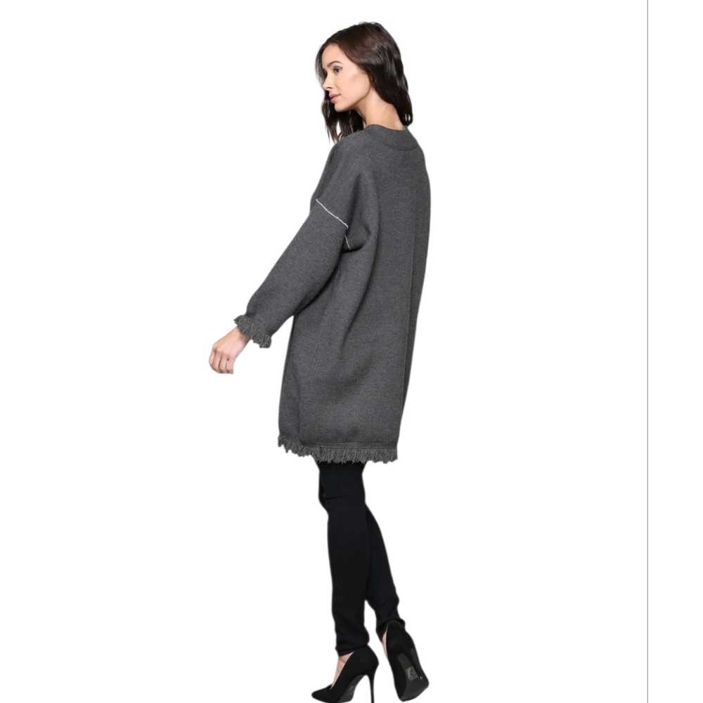 Joh Susie Gray Oversized Tunic Sweater/ Dress Size S - Picture 4 of 12